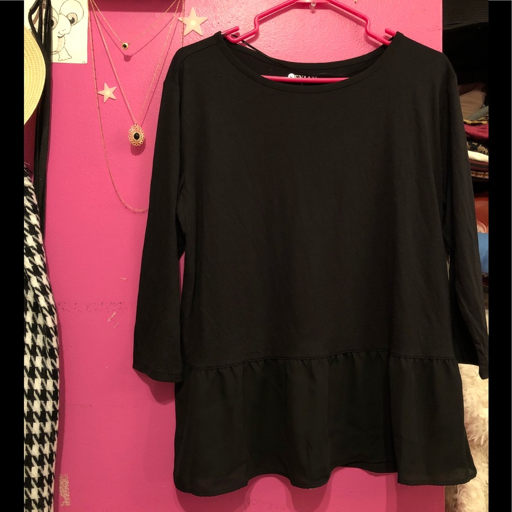 Black peplum top